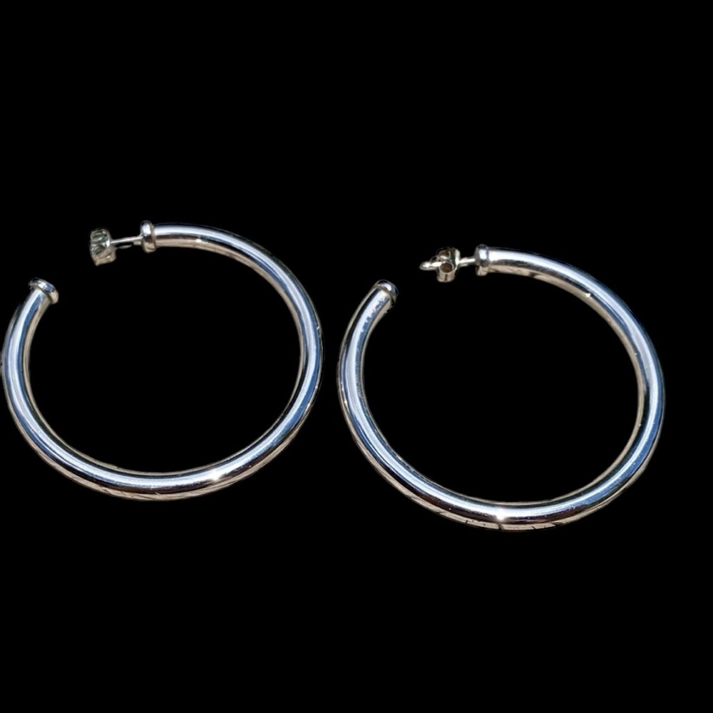 Large silver hoop earrings